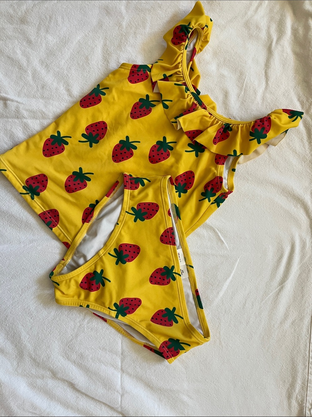 Hanna Andersson Yellow Girls' Strawberry Print Bikini Set